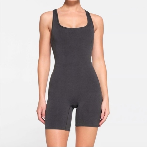 SKIMS Pants - SKIMS Dark Gray Outdoor Mid Thigh Romper
